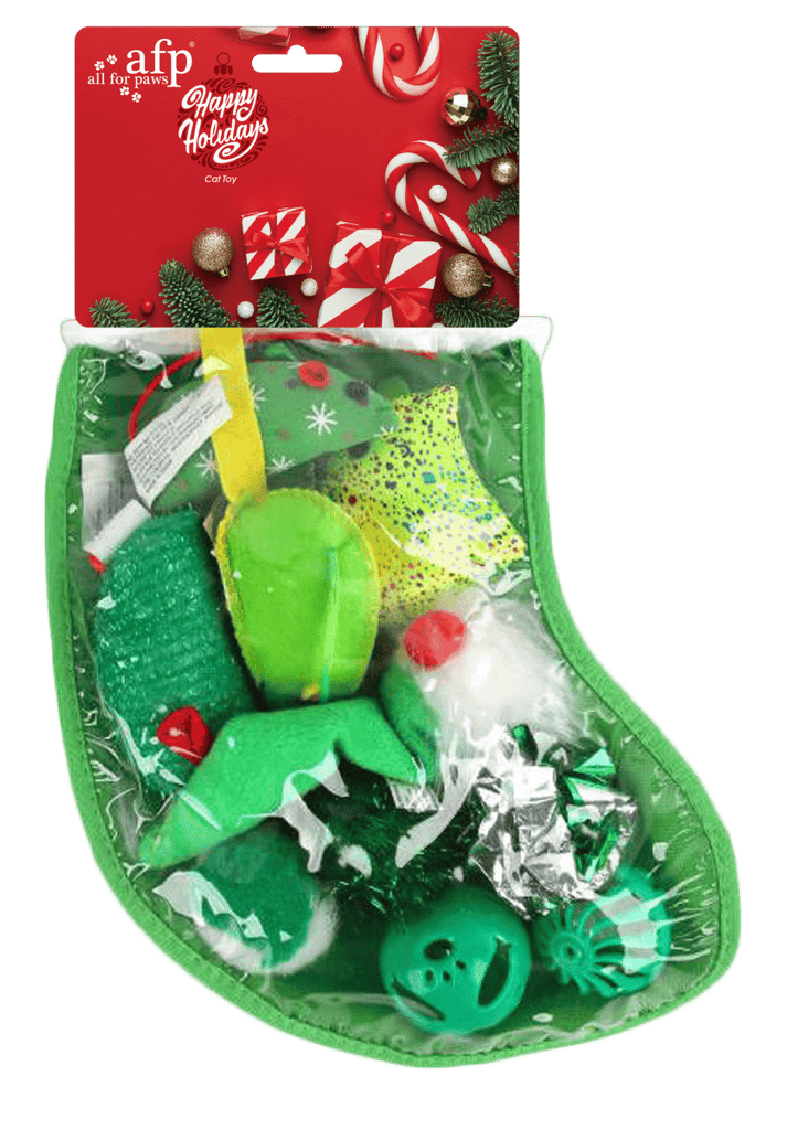 All For Paws Holiday Green Gift Sock - PetHubb - AP8941