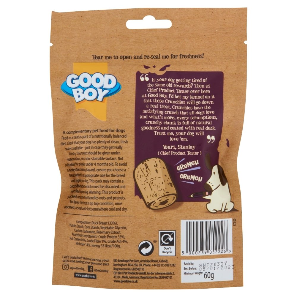 Armitage Good Boy Crunchies Duck Dog Treats - PetHubb - ART620052