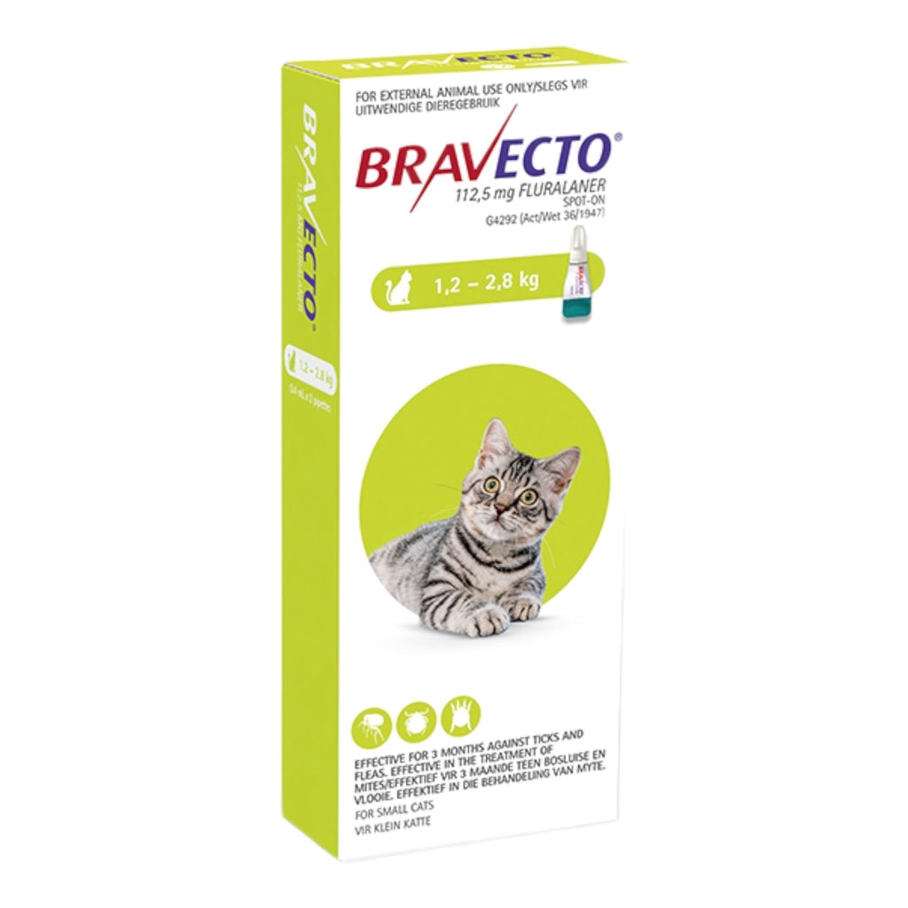 Bravecto Spot - On Flea and Tick Infestations for Cats 0.4ml (1.2 - 2.8kg) - PetHubb - 153025