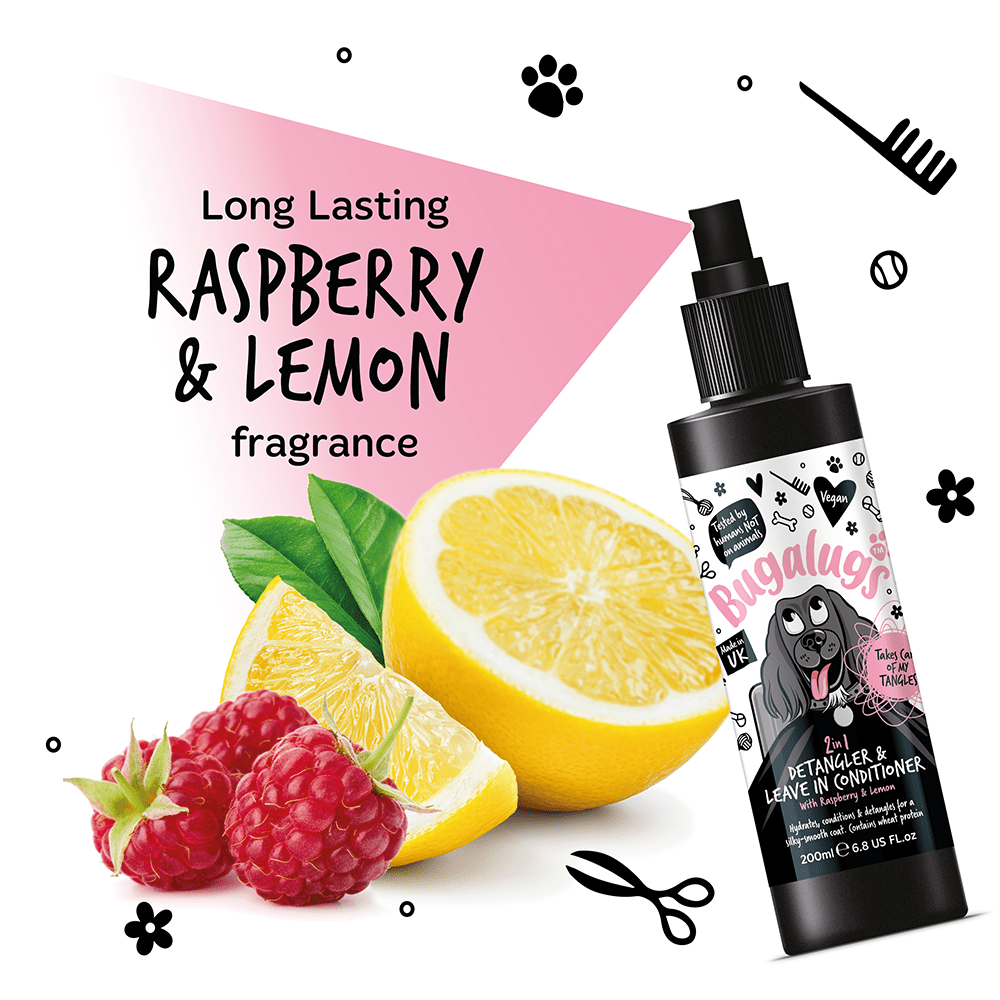 Bugalugs 2 in 1 Raspberry & Lemon Detangler & Leave in Conditioner - PetHubb - 5056176299477