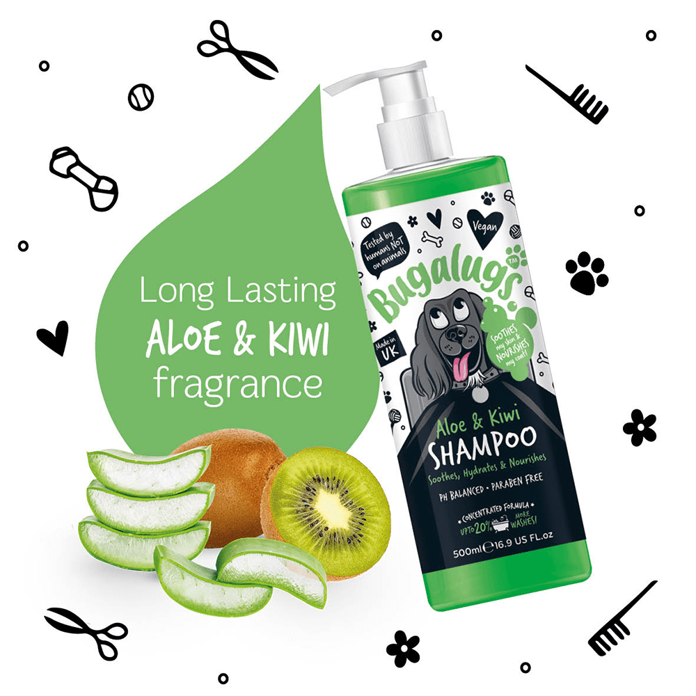 Bugalugs Aloe & Kiwi Soothing Dog Shampoo - PetHubb - 5056176298531