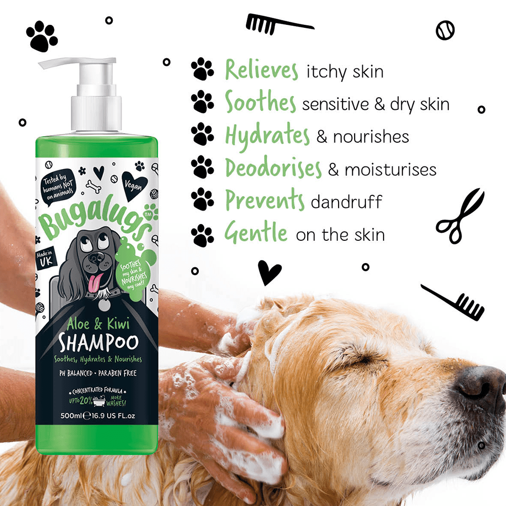 Bugalugs Aloe & Kiwi Soothing Dog Shampoo - PetHubb - 5056176298531