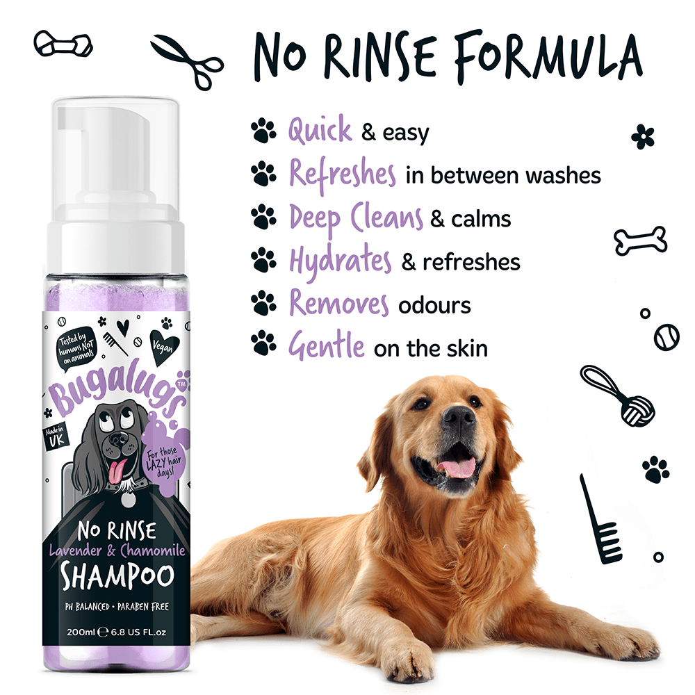 Bugalugs Lavender & Chamomile No Rinse Dog Shampoo - PetHubb - 5056176299392