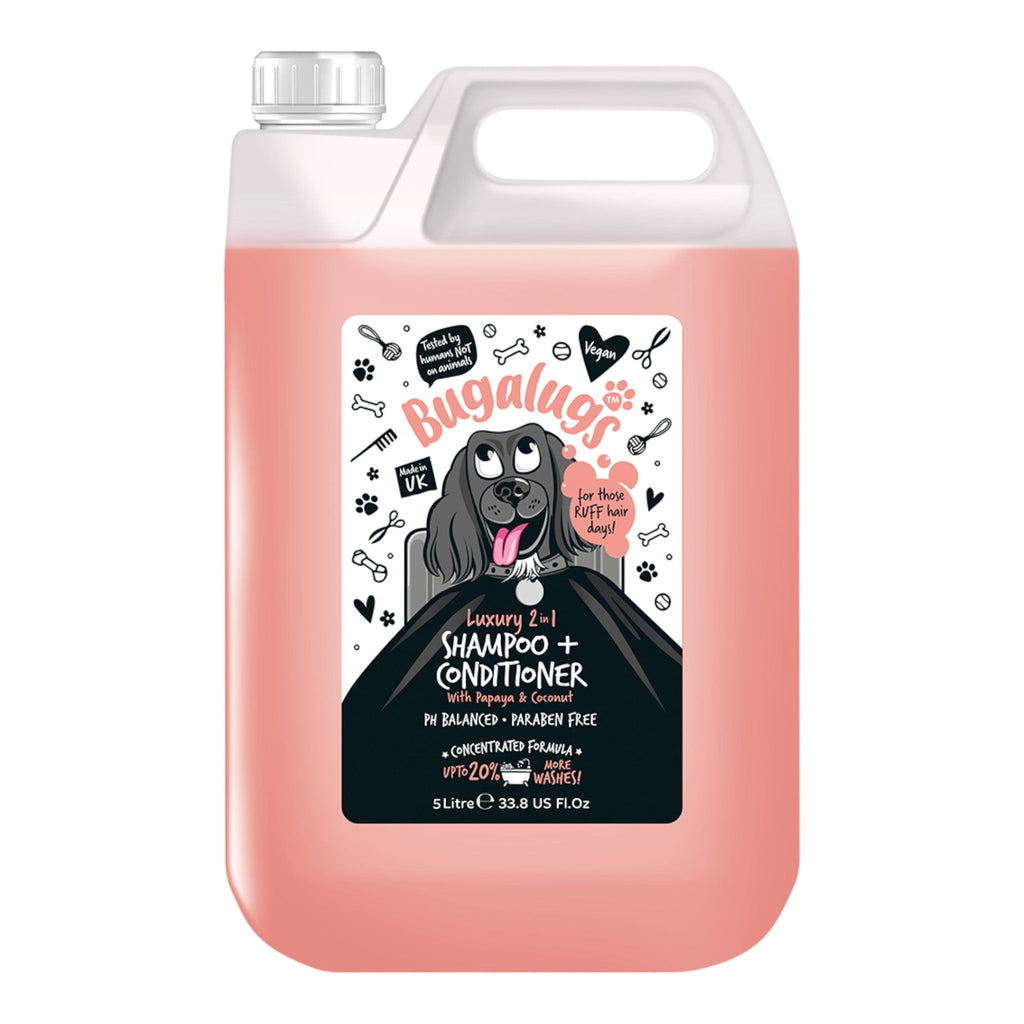 Bugalugs Luxury 2 in 1 Papaya & Coconut Dog Shampoo & Conditioner - PetHubb - 5056176297855