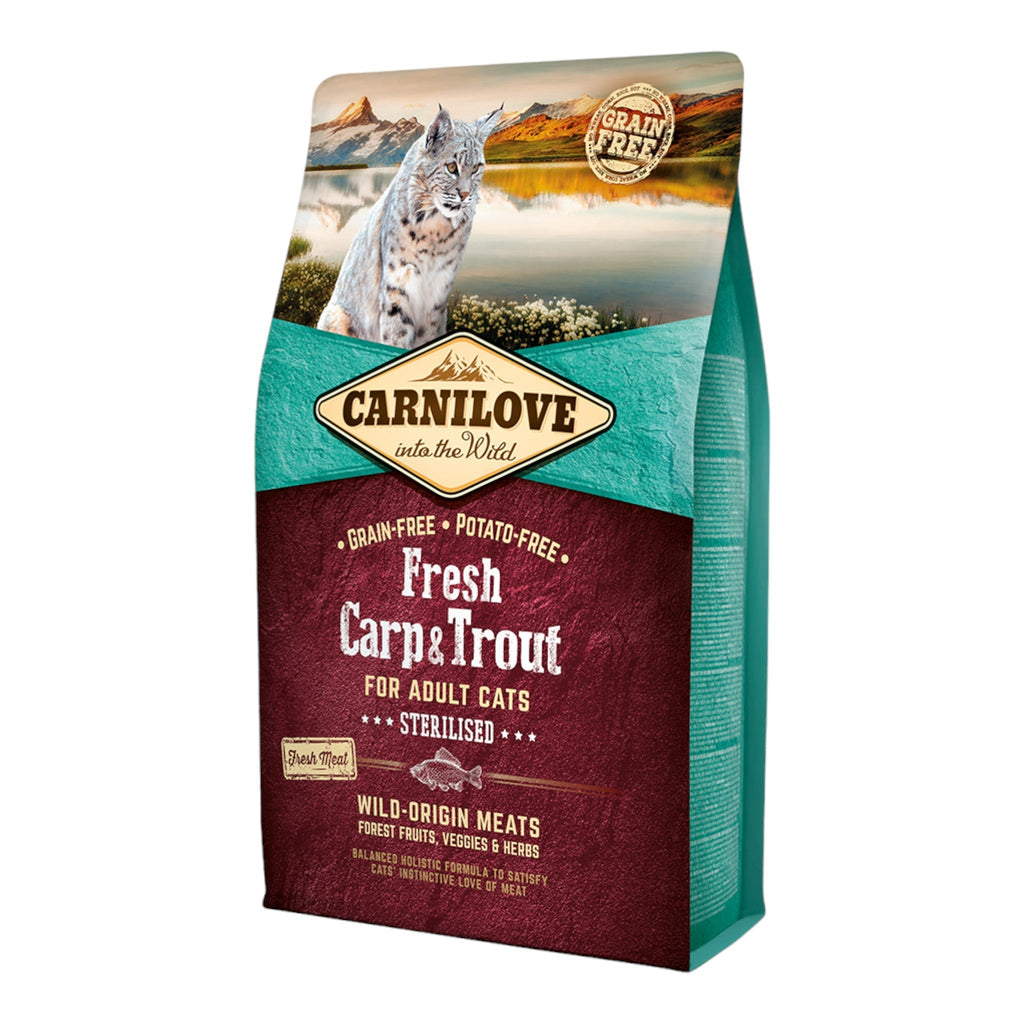 Carnilove Fresh Carp & Trout Adult Dry Cat Food - PetHubb - 8595602527441