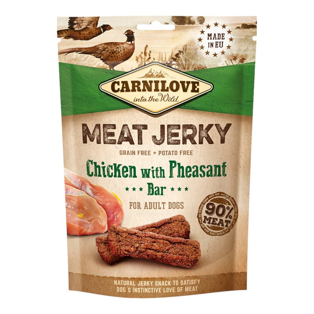 Carnilove Jerky Snack Chicken With Pheasant Bar for Adult Dogs - PetHubb - 8595602552016