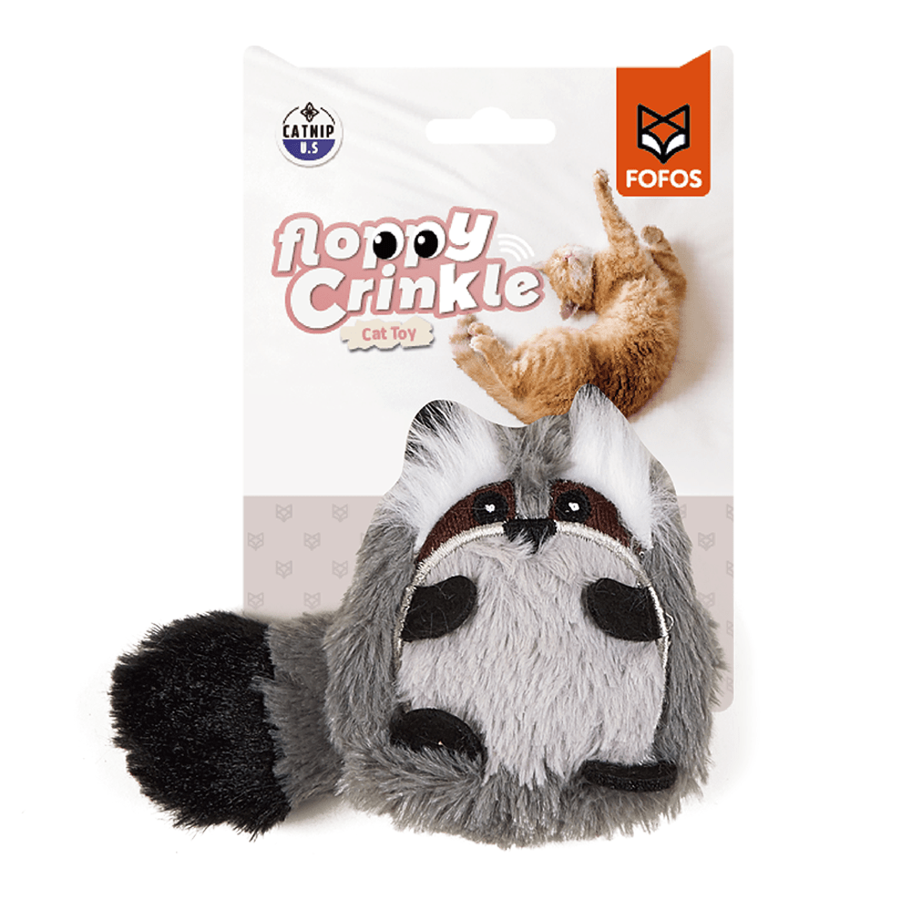 FOFOS Raccoon Floppy Crinkle Cat Toy - PetHubb - 6971067407399