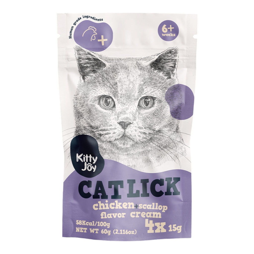 Kitty Joy Cat Lick Chicken + Scallop Flavor Cream Cat Treats - PetHubb - 4751035551208