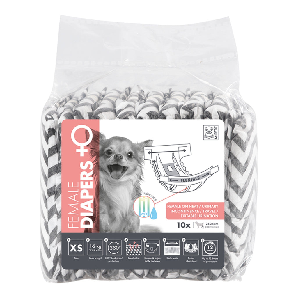 M - Pets Female Dog Diapers 10 Pack - PetHubb - 6953182735540