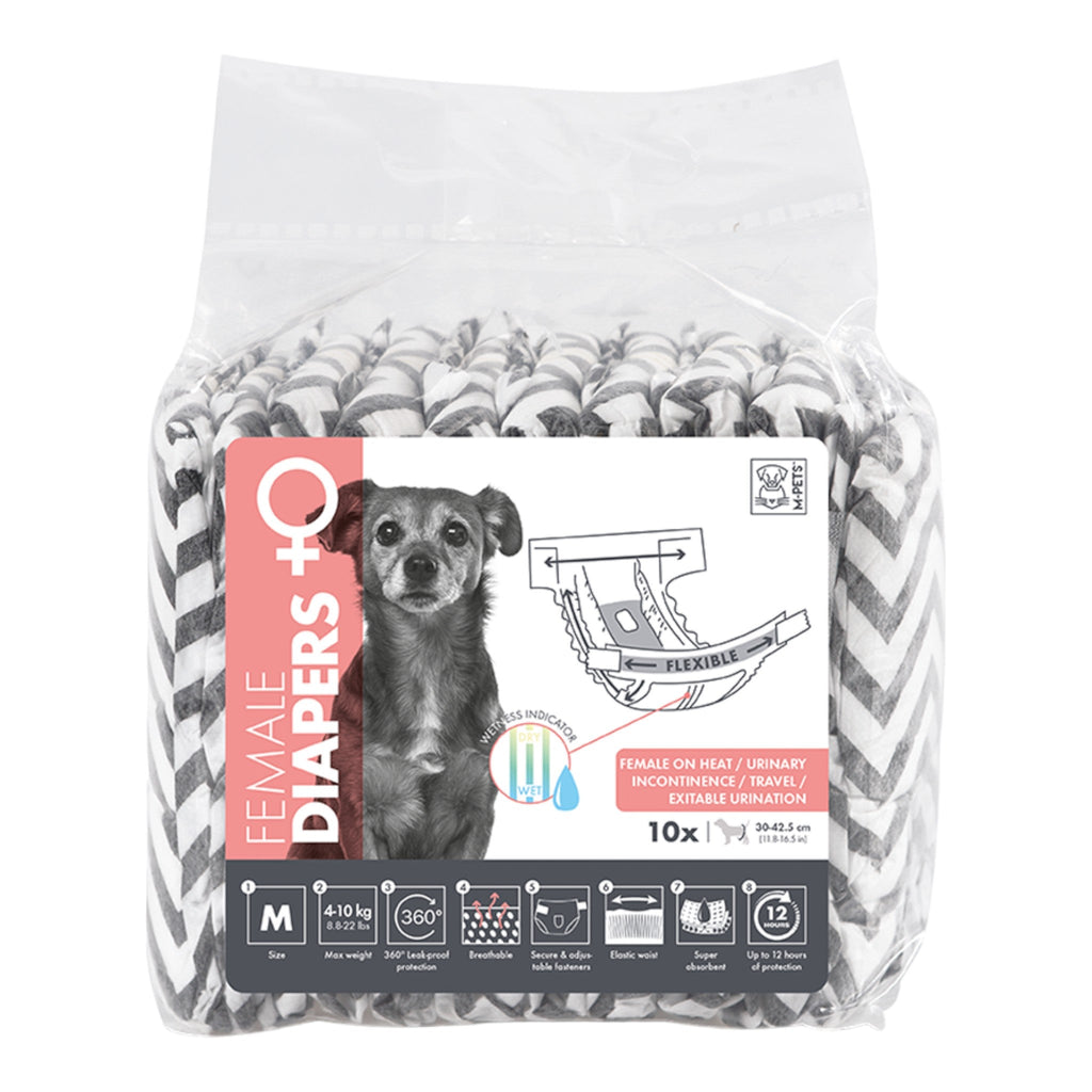 M - Pets Female Dog Diapers 10 Pack - PetHubb - 6953182735564