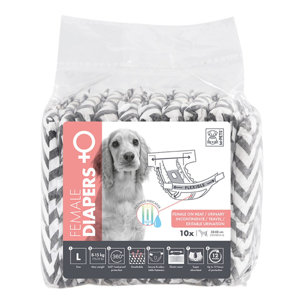 M - Pets Female Dog Diapers 10 Pack - PetHubb - 6953182735571