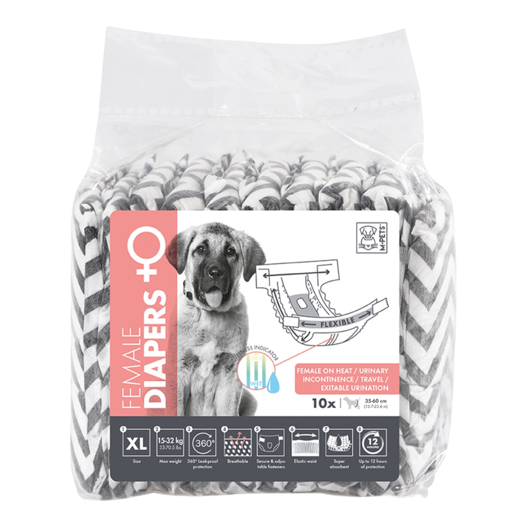 M - Pets Female Dog Diapers 10 Pack - PetHubb - 6953182735588