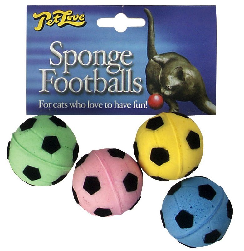 Mikki Sponge Footballs Toys for Cats - PetHubb - MI3883