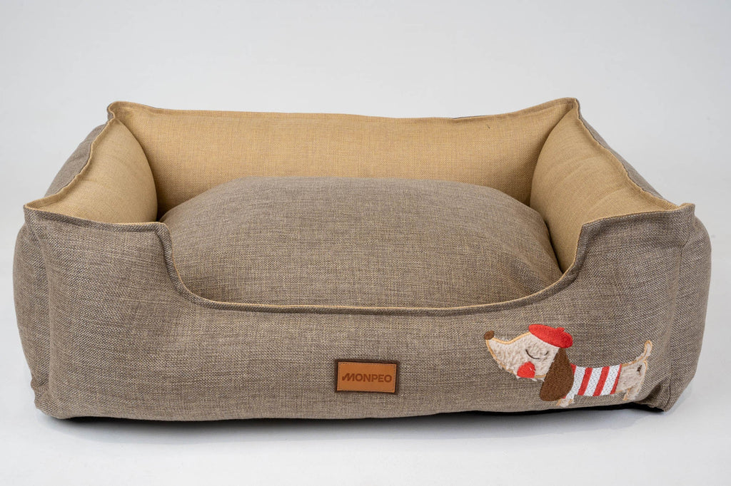 Monpeo Brown Le Petit Parisien Bed for Cats & Dogs - PetHubb - MUQ200S