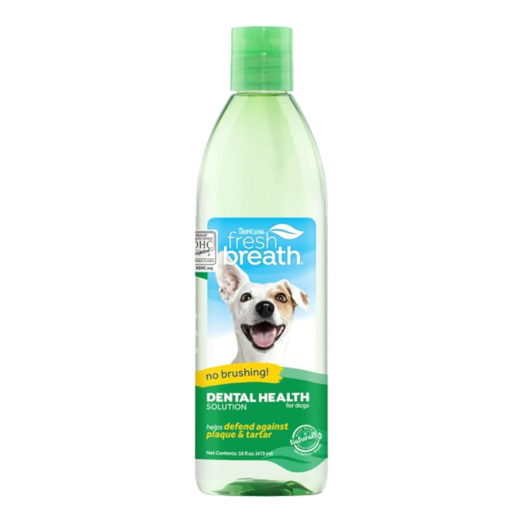 TropiClean Fresh Breath Dental Health Solution for Dogs 8oz - PetHubb - FBAW8Z